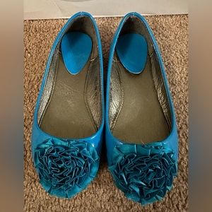 Lucky Top Girls Flat Ballet Shoes Flats Slip-ons Flower Embellished Size 10